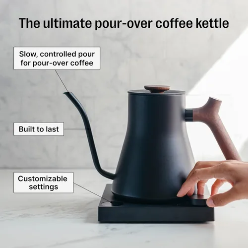 Miniatura 3 de Fellow Stagg EKG Pro - Hervidor eléctrico de cuello de cisne, para verter café y té, calentamiento rápido, control preciso de temperatura, Negro