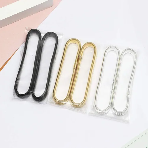 Miniatura 4 de Holibanna 5 brazaletes de metal elásticos antideslizantes para camisa, ligas para mujeres y hombres, negro, dorado, plata, oro rosa, bronce, Madera