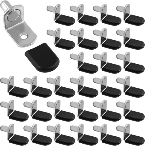 Miniatura 8 de Biaungdo 30 clavijas de soporte para estantes, clips en forma de L de 1/4 pulgadas con funda de goma, clavijas de estante de gabinete