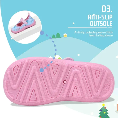 Miniatura 6 de FANTURE Zapatos de agua para niños y niñas, lindas sandalias acuáticas, playa, piscina, parque acuático, tenis acuáticos, para niños pequeños