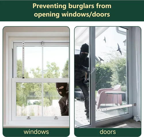 Miniatura 5 de WooFog Barras de seguridad ajustables para ventana, barras de seguridad en el interior verticales, barra de bloqueo de CA para ventana pesada