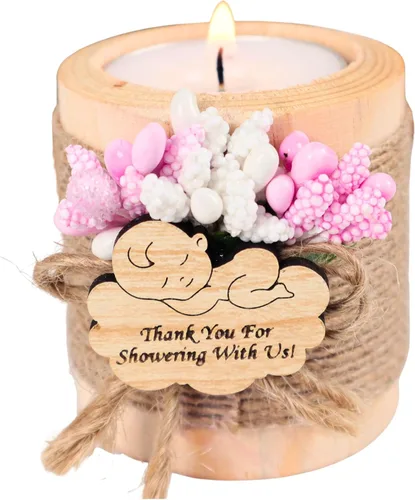 Miniatura 15 de HTF Paquete de 10 Decoraciones Navideñas Portavelas de Madera para Velas de Té, Regalo para Compañero de Trabajo, Feliz Año Nuevo, Velas de Navidad