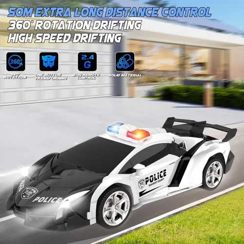 Miniatura 6 de Auto a control remoto transformable - Autos RC, transformación con un botón, rotación de 360°, derrape, 2.4GHz 1:18 escala, regalo para niños de 4-6