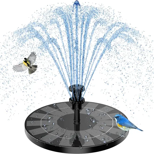 Fuente solar flotante al aire libre 3.5W bomba solar de estanque con 6 boquillas para baño de pájaros, acuario, jardín, fuente (1 unidad)