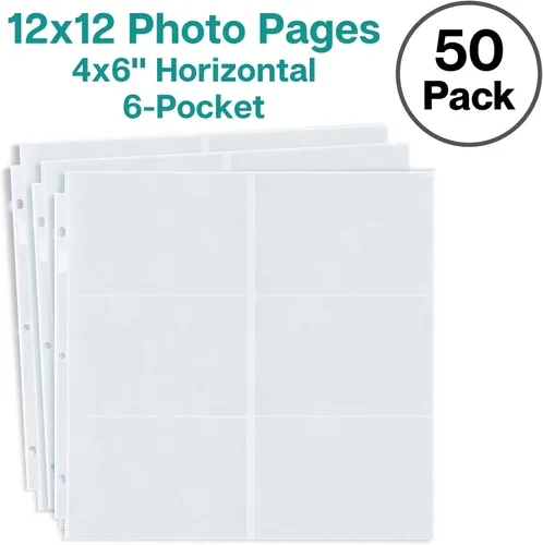 Miniatura 7 de Dunwell Páginas de repuesto para álbum de fotos de 12 x 12 pulgadas (paisaje de 4 x 6 pulgadas, 50 unidades) con capacidad para 600 fotos de 4 x 6