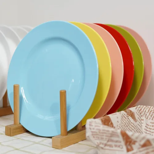 Miniatura 5 de POSATE Platos de plástico desechables, 60 unidades, 30 platos llanos resistentes de 10.25 pulgadas y 30 platos de postre de 7.5 pulgadas para Rosa