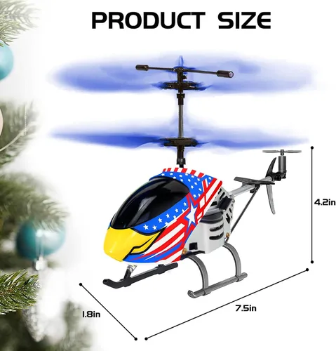 Miniatura 4 de YongnKids - Helicóptero a control remoto para niños, avión rc para niños de 8 años en adelante, 3.5 canales, helicóptero rc de 2.4GHz con luces LED