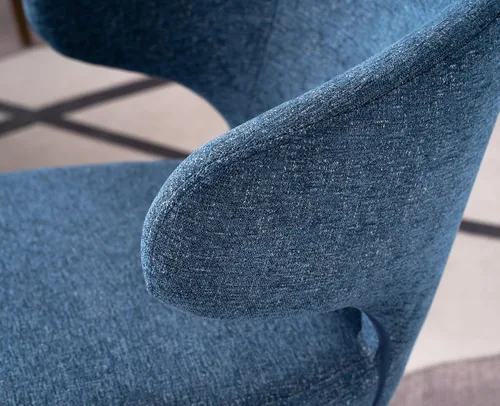 Miniatura 5 de VESCASA Juego de 2 sillas de comedor modernas de felpilla con patas de madera, sillas laterales tapizadas con respaldo curvado para comedor/sala