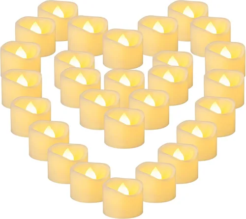 Miniatura 15 de 24 PCS Velas de Té que Cambian de Color Lentamente Operadas con Batería, Luces de Té Eléctricas Coloridas Parpadeantes sin Llama, Velas Votivas LED