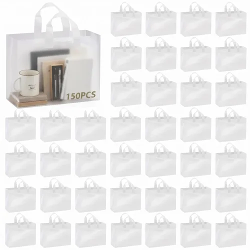 Miniatura 26 de Amylove 80 bolsas de regalo transparentes a granel con asa, bolsa de plástico esmerilado, embalaje reutilizable, envoltura de golosinas