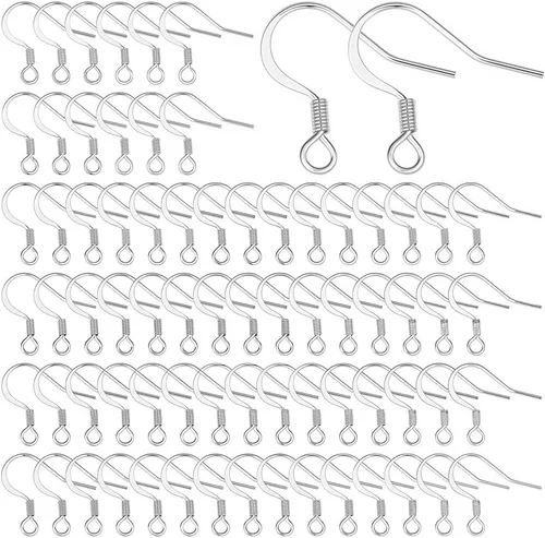 Miniatura 12 de SUNNYCLUE 1 Caja 100Pcs Ganchos de Pendiente Franceses Chapados en Oro Real de 18K, Pendientes de Anillo de Pescado, Alambres de Acero Inoxidable