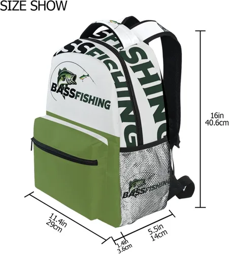 Miniatura 5 de Pfrewn Mochilas para niñas, niños, cachorros, animales, mochila escolar para niños y estudiantes, Pesca de corvina, Moderno