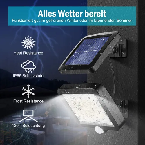 Miniatura 6 de MPJ Luz Solar para Exteriores, 56 LED Luz Solar Exterior con Detector de Movimiento, IP65 Impermeable, Ángulo de Iluminación de 120°, Luz Solar