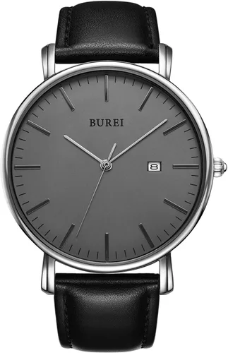 Miniatura 16 de BUREI Relojes de pulsera para hombre, relojes minimalistas de moda, analógicos de cuarzo, impermeables para hombres
