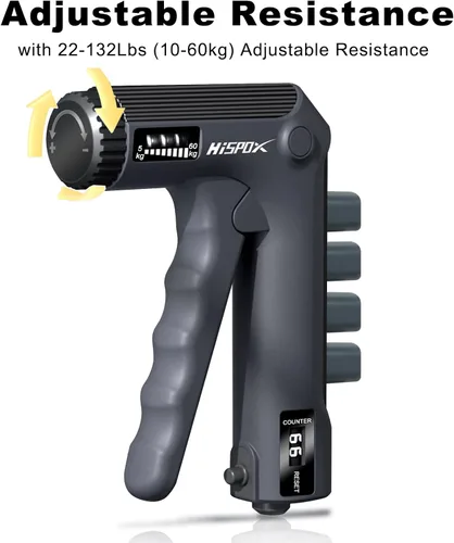Miniatura 2 de Grip Strength Trainer with Finger Exerciser, Adjustable Resistance, Forearm Strengthener Hand Gripper with Counting,Black
