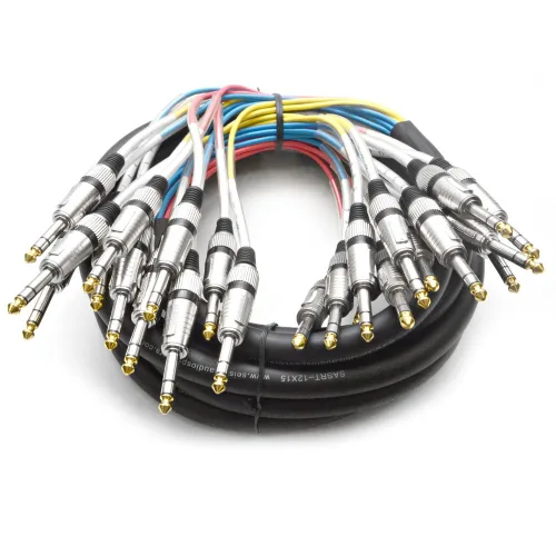 Miniatura 7 de Cable Serpiente TRS de 4 Canales de 1/4" - 5 Pies de Largo - Extremos Reparables - Serpiente de Efectos de Audio Profesional para Presentaciones