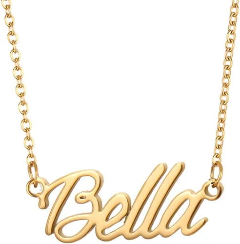 Aoloshow Collar personalizado con nombre, placa de nombre - Joyería de acero inoxidable para regalo de cumpleaños o Navidad para mujeres, hombres,