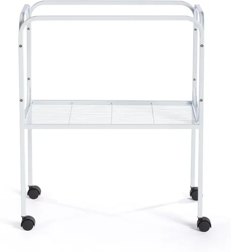 Miniatura 2 de Prevue Pet Products Soporte para jaula de pájaros con estante - Soporte de jaula de metal mediano con ruedas rodantes, altura media para accesorios