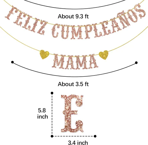 Miniatura 2 de Cartel de Feliz Cumpleaños con texto en inglés «Mama » / Cartel español «Happy Birthday» / Fiesta mexicana temática de cumpleaños para mamá