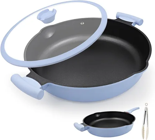 Miniatura 16 de Sartén de 20 cm antiadherente, sartén para tortilla, sartén de chef saludable y no tóxica, sartén para huevos con mango desmontable para todas