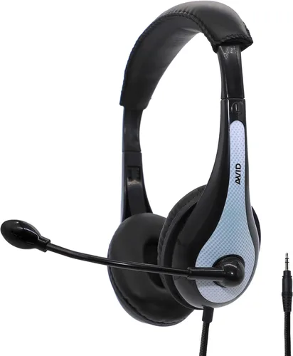 Miniatura 2 de Avid Auriculares AE-36 en blanco con micrófono de pluma ajustable para escuela, aula, educación, pruebas y evaluación