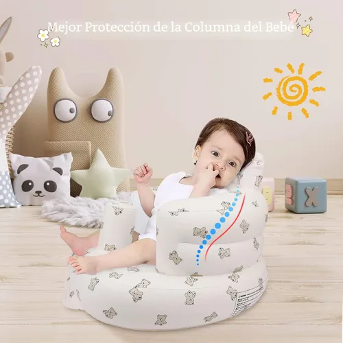 Miniatura 5 de EKEPE Asiento inflable para bebé para bebés de 3 meses en adelante, asientos de piso para bebé para sentarse, asientos para bebé para infantes