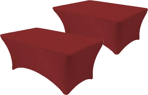 Miniatura 19 de YOUR CHAIR COVERS - Paquete de 2 manteles de mesa elásticos de elastano para mesas rectangulares de 6 pies, 72 pulgadas de largo x 30 pulgadas