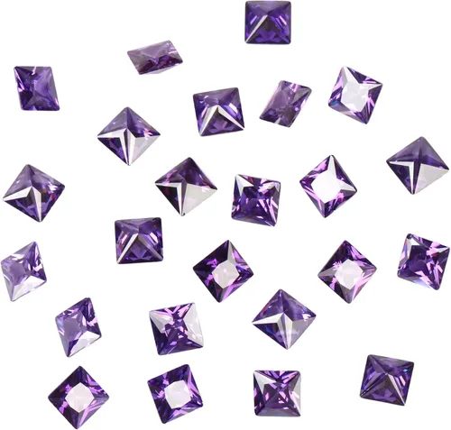 Miniatura 6 de Circonita de corte cuadrado multicolor (CZ), piedras preciosas sueltas, gemas sintéticas, pequeñas piedras cúbicas sueltas, gemas facetadas, piedras