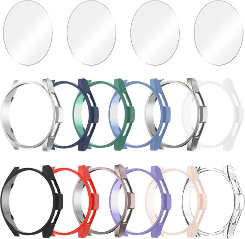 Miniatura 9 de Paquete de 12+4 Fundas para Samsung Galaxy Watch FE/5/4 de 40 mm con Protector de Pantalla de Vidrio Templado, Funda Protectora Resistente a
