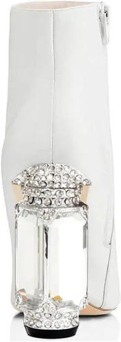 Miniatura 97 de FSJ Botas de tacón alto con punta puntiaguda para mujer, con tacón alto, con cremallera lateral brillante, estilo casual, para uso diario, zapatos