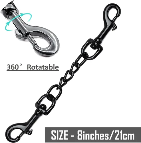 Miniatura 3 de DEYACE Clip de seguridad de metal para collar de perro, paquete de 2 unidades de respaldo resistente para collar de punta, conector de collar