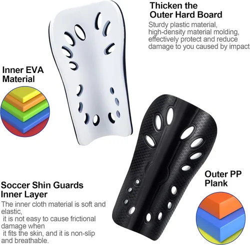 Miniatura 3 de ANCIRS 2 Pair Soccer Shin Guards for Youth, Breathable Shin Guard Sleeves for Football Games, Protective EVA Cushion for Youth Men & Women