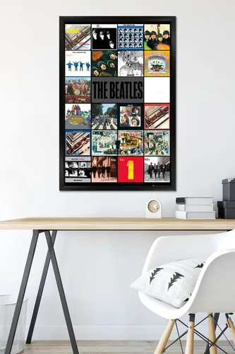 Miniatura 6 de Trends International Póster de pared de The Beatles de 24 x 36 pulgadas, diseño de álbumes, 24 x 36 pulgadas, versión enmarcada en negro
