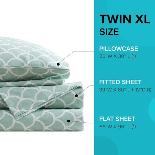 Miniatura 81 de Comfort Spaces Sábanas 100% algodón tamaño King, transpirables, naturalmente frescas, sábanas de algodón suave con bolsillo elástico de 14 pulgadas