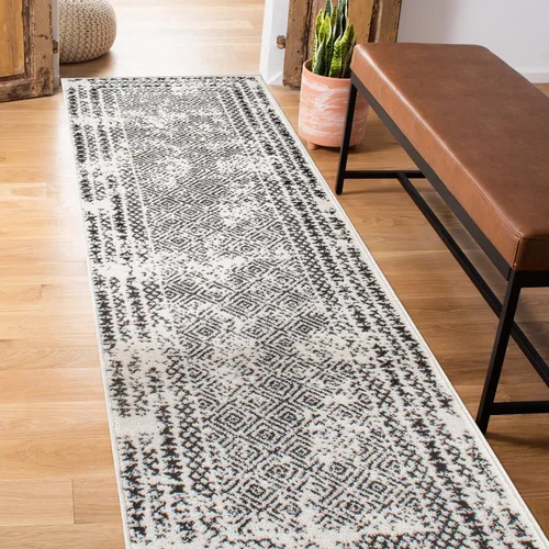 Rugshop Alfombra bohemia envejecida resistente a las manchas, alto tráfico, para sala de estar, cocina, dormitorio, comedor, oficina en casa, 2 x 7