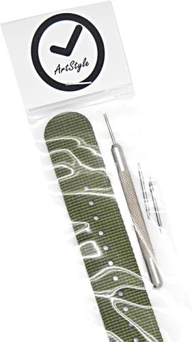 Miniatura 28 de ArtStyle Correa de reloj con correa de nailon de calidad de 0.069 pulgadas de grosor y hebilla cepillada resistente
