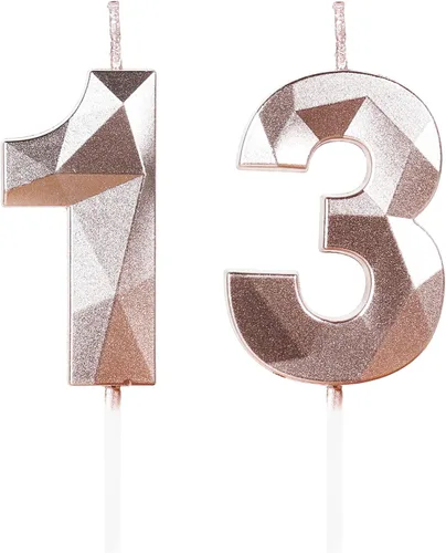 Miniatura 138 de Velas de cumpleaños número 15, velas número 15, velas de feliz cumpleaños de oro rosa para pastel, decoraciones de cobertura de pastel de diseño 3D