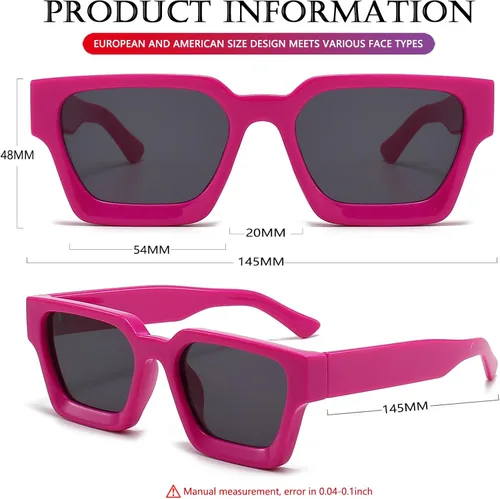 Miniatura 153 de AIEYEZO Gafas de sol cuadradas para mujeres y hombres, gafas de sol cuadradas con montura gruesa, estilo de diseñador simple