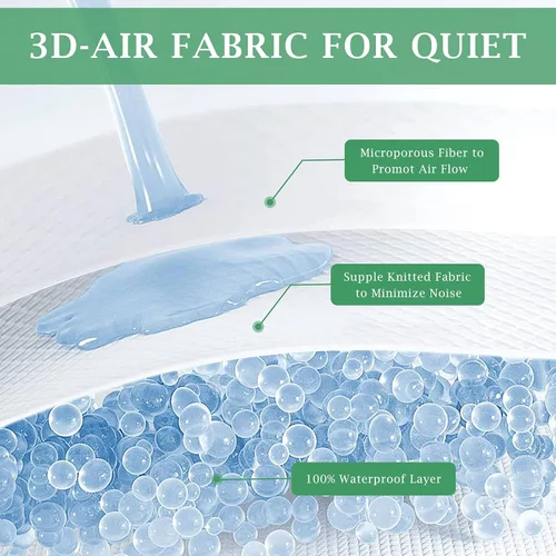 Miniatura 2 de Lysam Protector de colchón King, funda de colchón refrescante impermeable, 76 x 80 pulgadas, funda de cama silenciosa, transpirable, suave, lavable