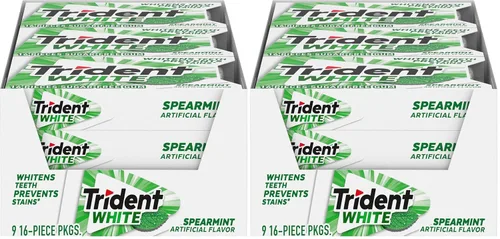 Miniatura 7 de Trident White Sugar-Free Chewing Gum with Xylitol, Peppermint, 180 Piece Bulk Resealable Bag (Pack of 16)