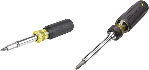 Klein Tools Destornillador magnético de puntas múltiples/destornillador de tuerca (32500MAG) y destornillador de trinquete 15 en 1 (32305)