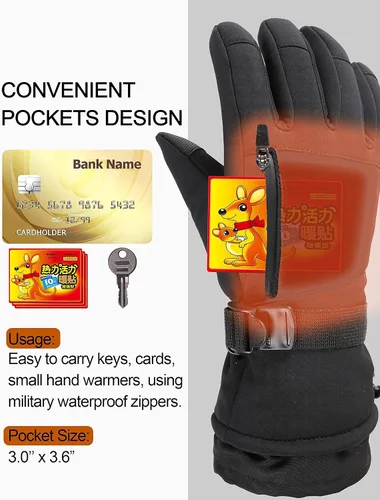 Miniatura 5 de Frlozs Guantes de esquí y nieve impermeables aislados -30 F 3M guantes térmicos para motocicleta cálidos guantes de invierno para hombres y mujeres