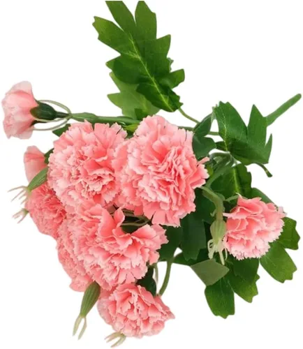 Miniatura 9 de Corkwaw Claveles artificiales de 40 cabezas, ramo de hortensias de seda, planta de plástico adecuada para accesorios de fotos, fiestas familiares