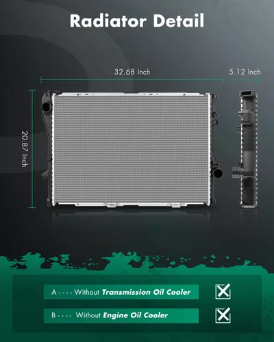 Miniatura 2 de SCITOO 1401 Radiador MT Radiador apto para 1997-1998 para B-M-W para 528i 2.8L 1997-1998 para B-M-W para 540i 4.4L 1995 para B-M-W para 740i 4.0L