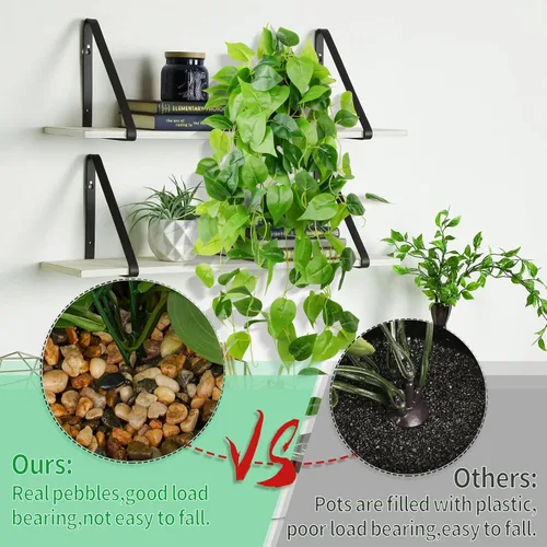 Miniatura 3 de LOYWREE Plantas Artificiales de 35.4 Pulgadas en Maceta Negra Plantas Colgantes Falsas Realistas en Maceta con Hiedra Artificial y Pothos - Ideal