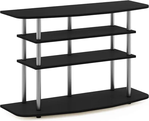Miniatura 6 de Furinno Turn-N-Tube - Soporte para televisor de 3 niveles, centro de entretenimiento sin herramientas, consola de TV para televisores de hasta 32