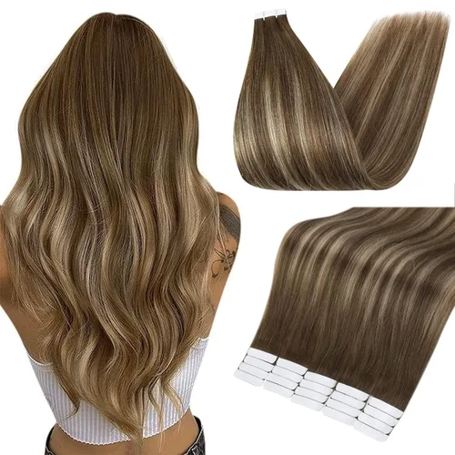 Miniatura 20 de Full Shine - Extensiones de cabello con cinta adhesiva de 18 pulgadas, extensiones de cabello Remy de 1.76 oz, extensiones de cabello lacio