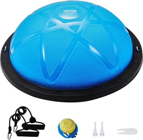 Miniatura 12 de VEVOR Half Exercise Ball Trainer, 23/26 inch Balance Ball Trainer, 1500lbs Capacity Stability Ball, Yoga Ball with Resistance Bands & Foot Pump