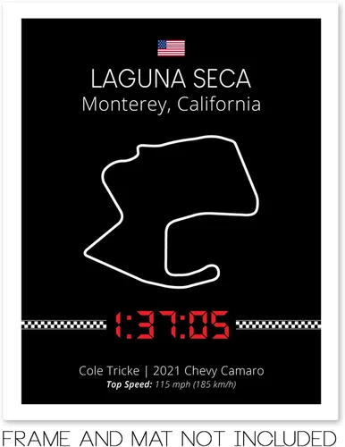 Miniatura 4 de Póster personalizable para pista de carreras, impresión personalizable hecha a mano, estilo 1, impresión metálica negra de 8 x 10 pulgadas