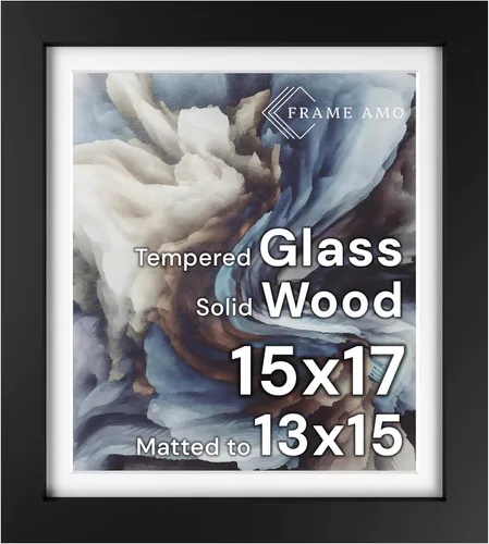 Miniatura 48 de Frame Amo Marco de póster de madera maciza de 13 x 19 pulgadas, color natural, tapete blanco para imagen de 11 x 17 pulgadas, parte frontal